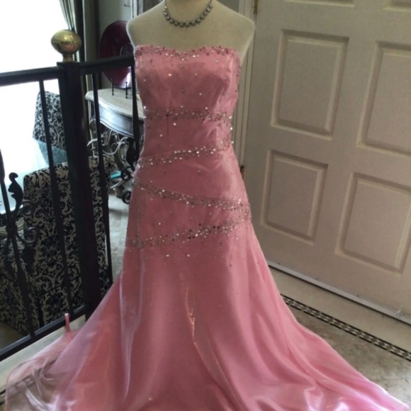LaFEE prom pageant prom party occasion dress gown 16 US NEW with tag PINK - Picture 1 of 7